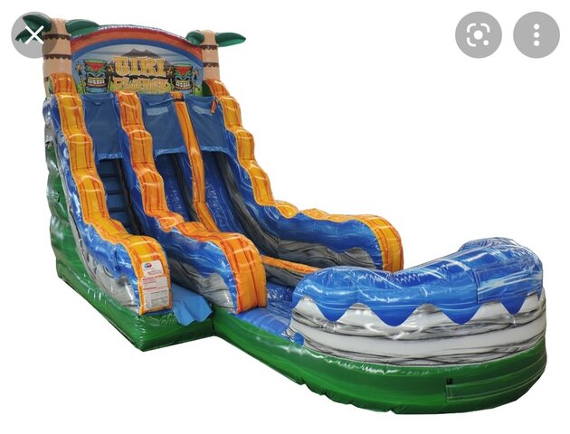 16ft DOUBLE LANE TIKI SPLASH WATER SLIDE