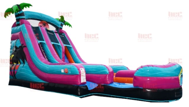 18Ft BEACH PARTY DOUBLE LANE WATER SLIDE
