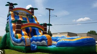 22FT TIKI PLUNGE DOUBLE LANE WATER SLIDE