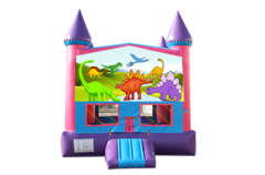 Dinosaurs pink and purple bounce house