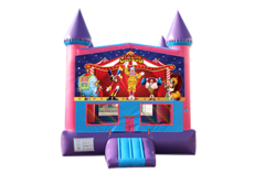 Circus pink and purple bounce house