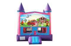 Fire Truck pink and purple bounce house