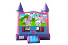 Unicorn pink and purple bounce house