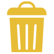 Yellow trash bin icon - Big Foot Dumpsters
