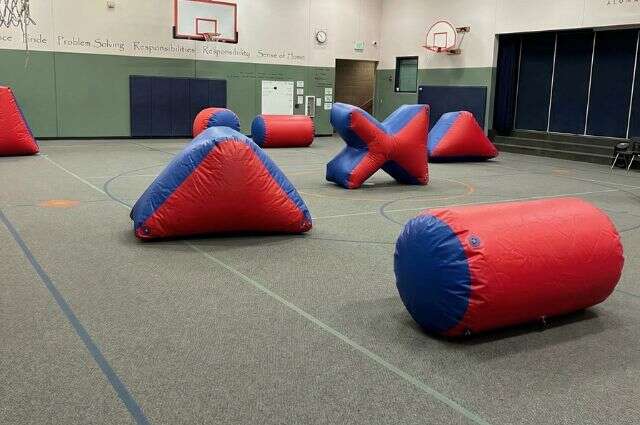 Indoor inflatable game set up by Big Sky Bounce