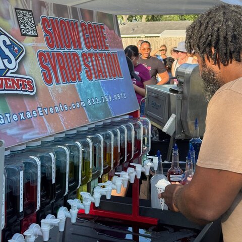 Professional Snow Cone Setup with DIY Syrup Station