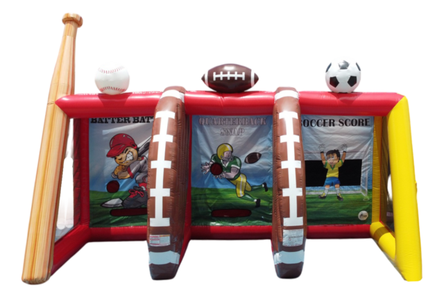 BIG 3 Sports Inflatable Game Baseball, Football and Soccer