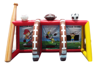 BIG 3 Sports Inflatable Game Baseball, Football and Soccer