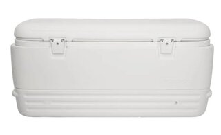 Ice chest with ice, bottled water and sodas