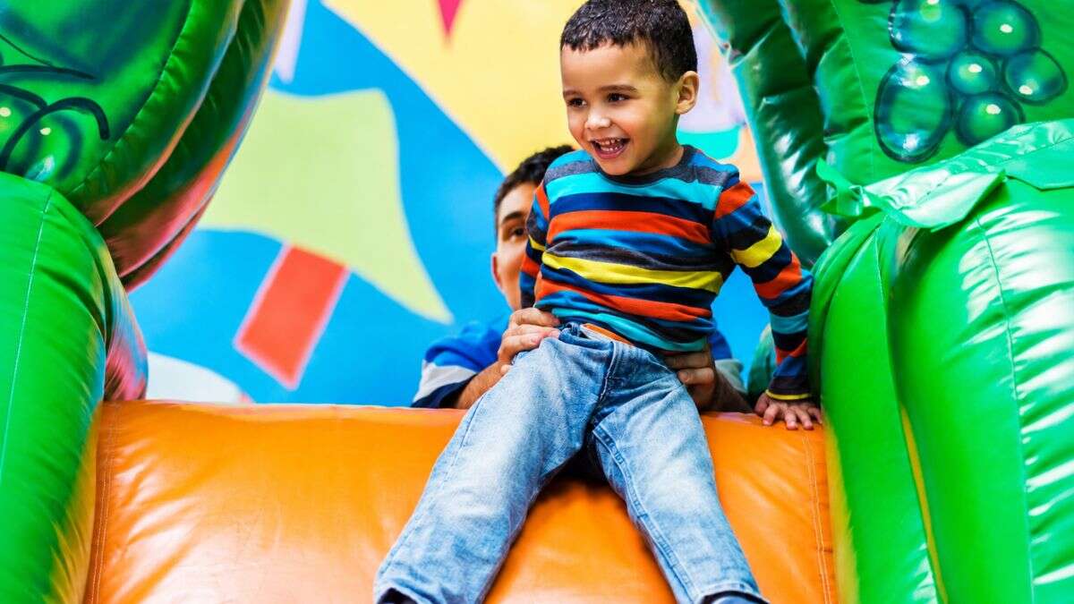 Joyful slide adventure in vibrant colors