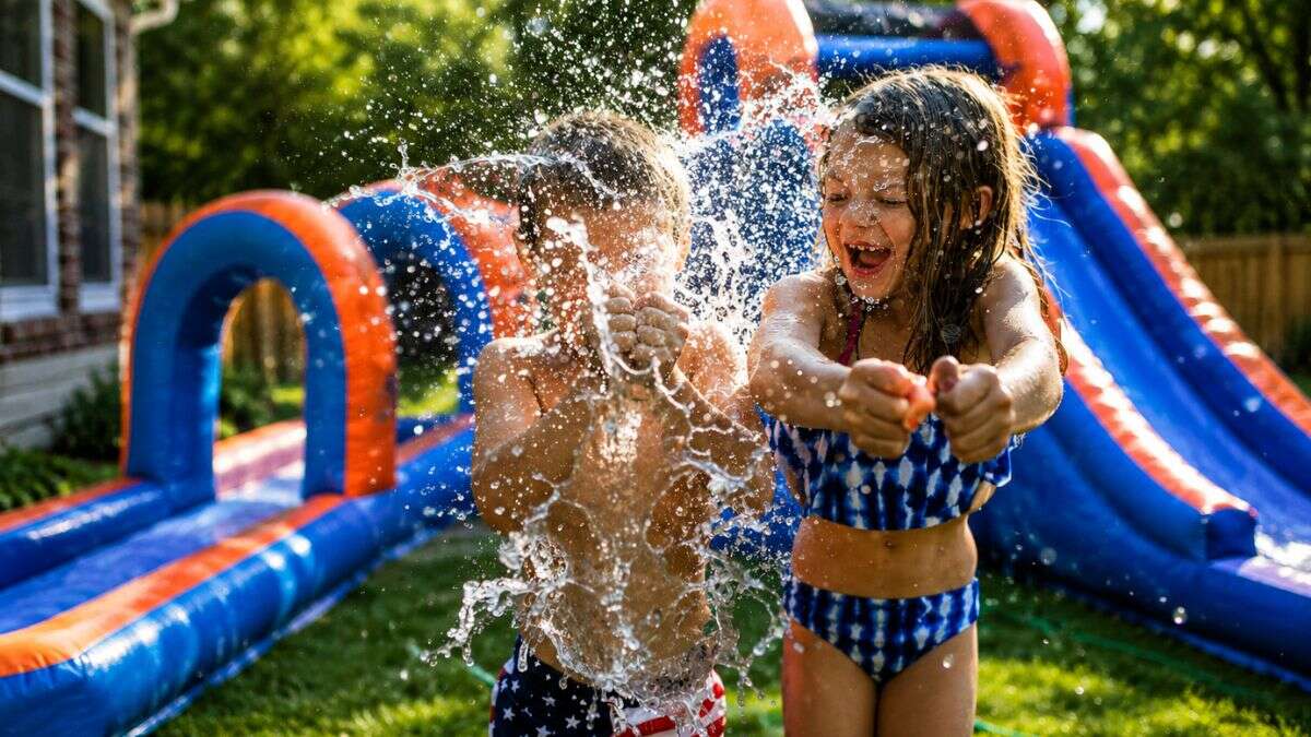 Summer splash in the backyard