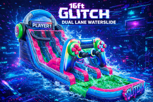 16ft Glitch Dual Lane Waterslide 