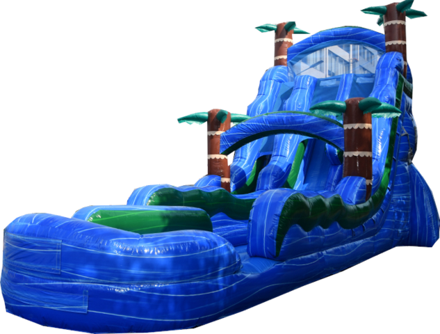 24 FOOT BLUE HURRICANE DOUBLE LANE w/Inflated Pool