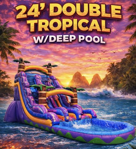 24 Foot Double Lane Tropical Hurricane deep pool
