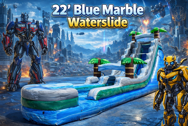 22 FT Blue Marble Tropical Slide