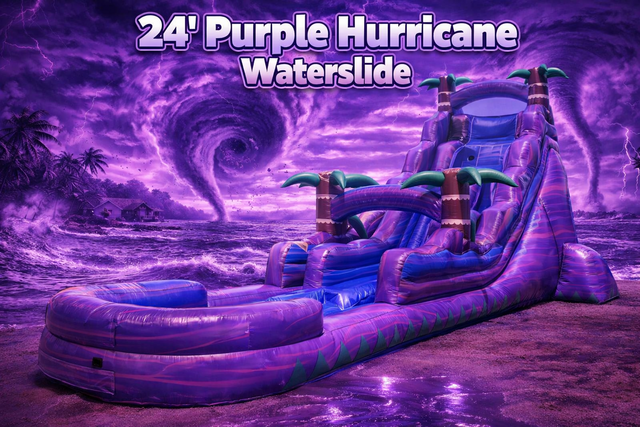 24 FOOT PURPLE HURRICANE SINGLE LANE w/Inflated Pool