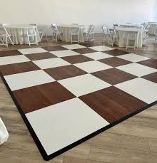 15x15 White and Dark Maple Dance Floor