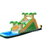 <b><font color=red><b>16 Ft Tropical Splash Waterslide </font><br><small>Best for ages 4+<br><font color = blue>Size 37'L X 10'W X 16'H</font></b></small>