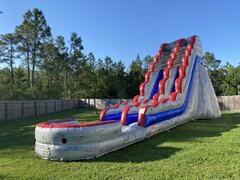 <b><font color=red><b>19 FT TITANIUM WATERSLIDE</font><br><small>Best for ages 5+<br><font color = blue>Size 36L X 15W X 19H</font></b></small> <marquee behavior=