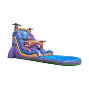 <b><font color=red><b>24 Ft Double Tropical Waterslide (Deep Pool)</font><br><small>Best for ages 6+<br><font color = blue>Size 38'L x 18'W x 24'H</font></b>