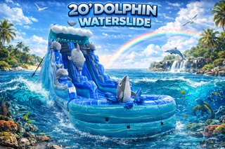 <b><font color='purple'>20 Ft Dolphin Waterslide</font><br><font color='blue'><small>Best for ages 4+</small></font></b>