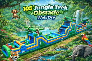 <b><font color='blue'>105ft DL Jungle Trek Rock Climb wet/dry</font><br><font color='green'><small>Best for ages 3+</small></font></b>