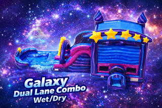 <b><font color='blue'>Galaxy Dual Lane Combo Waterslide</font><br><font color='green'><small>Best for ages 3+</small></font></b>