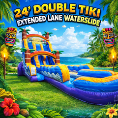 <b><font color='purple'>24 Foot Dl Tiki Plunge EXTENDED LANE</font><br><font color='blue'><small>Best for ages 4+</small></font></b>