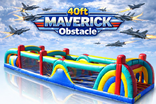 <b><font color=red><b>40 FT Obstacle Course</font><br><small>Best ages 4+<br><font color = blue>Size 40L X 13W X 14H</font></b>