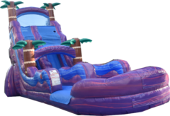 24 FOOT PURPLE HURRICANE SINGLE LANE WATERSLIDE w/Inflated Pool Best for ages 6+Size 38'L X 14'W X 24'H
