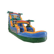 Tiki Plunge 16-foot Water Slide w/Inflated PoolBest for ages 3+Size 28'L x 12'W x 16H