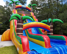 Tropical Fiesta 24-foot Water Slide w/poolBest for ages 6+Size 38'L x 16'W x 24H
