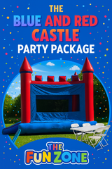 Blue castle bounce house package