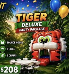The tiger bounce house deluxe package