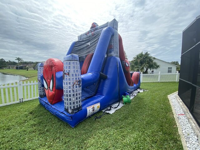 Spiderman 17 feet dual lane inflatable slide