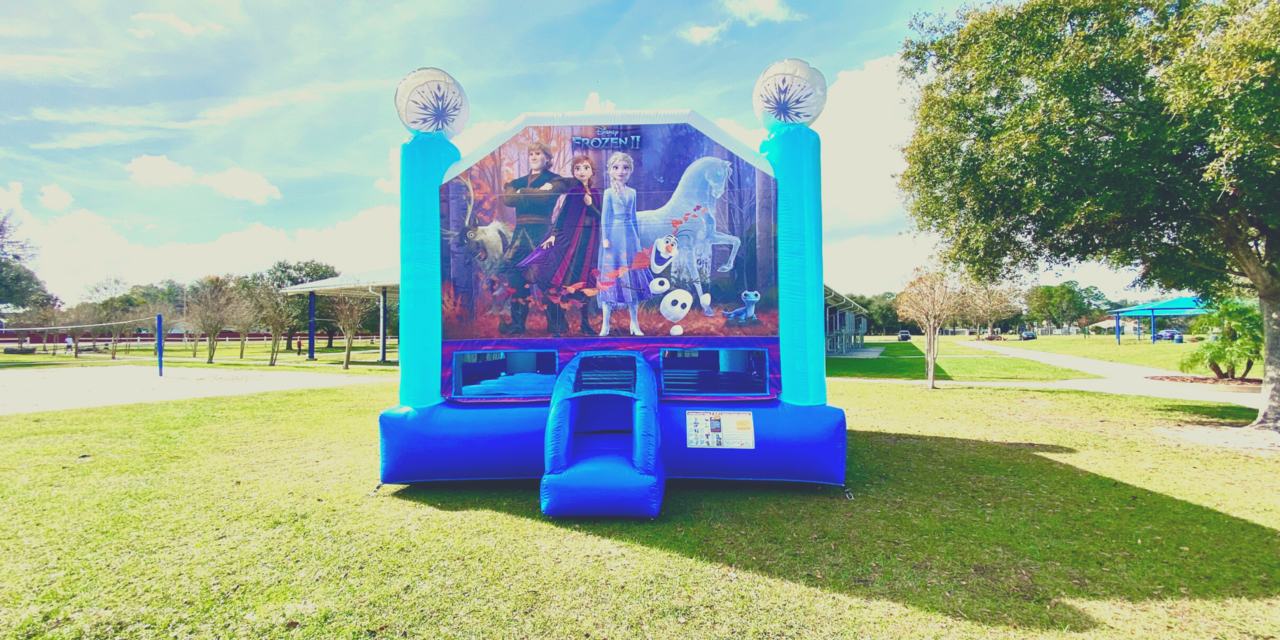 Frozen 2 Bounce House at a Community Park