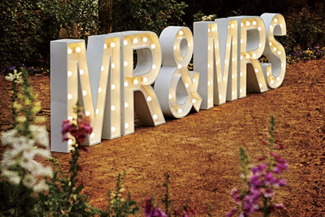Mr & Mrs Marquee Letter 