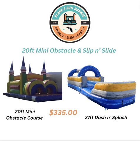 20ft Mini Obstacle & 27ft Slip n' Slide
