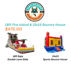 18ft Fire Island and Sports Bounce House Package