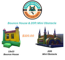 Bounce House & 20ft Mini Obstacle Package