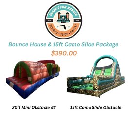 Bounce House and 15ft Camo Slide Package