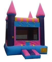 Pink Bouncy Castle W/Basketball Goal