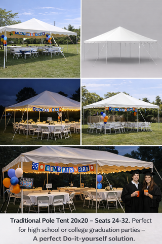 20x20 Pole Tent rentals in maine and new hampshbire