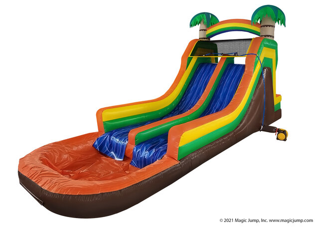 Two Lane Tropical Splash Waterslide