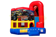 Monster Truck Bounce House with Slide