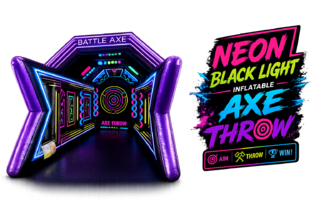 Neon Blacklight Inflatable Axe Throw