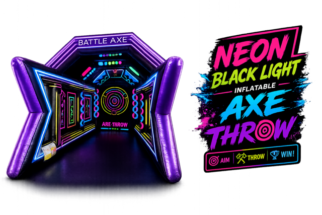Neon Blacklight Inflatable Axe Throw