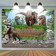 Birthday backdrop 3 dinosaur