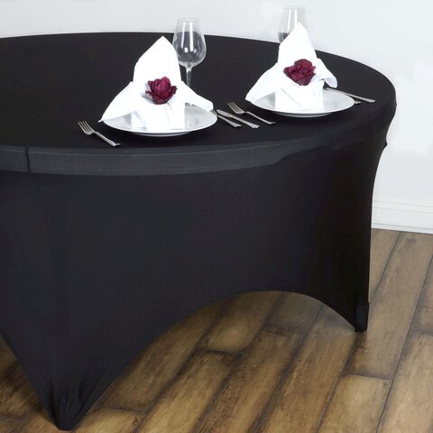 Table cover Round Spandex 60' Black