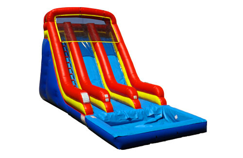 18 ft Primary Color Dual Lane Waterslide